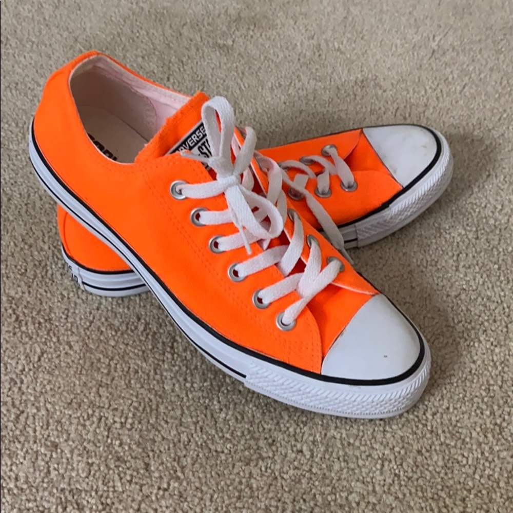 Neon orange converse